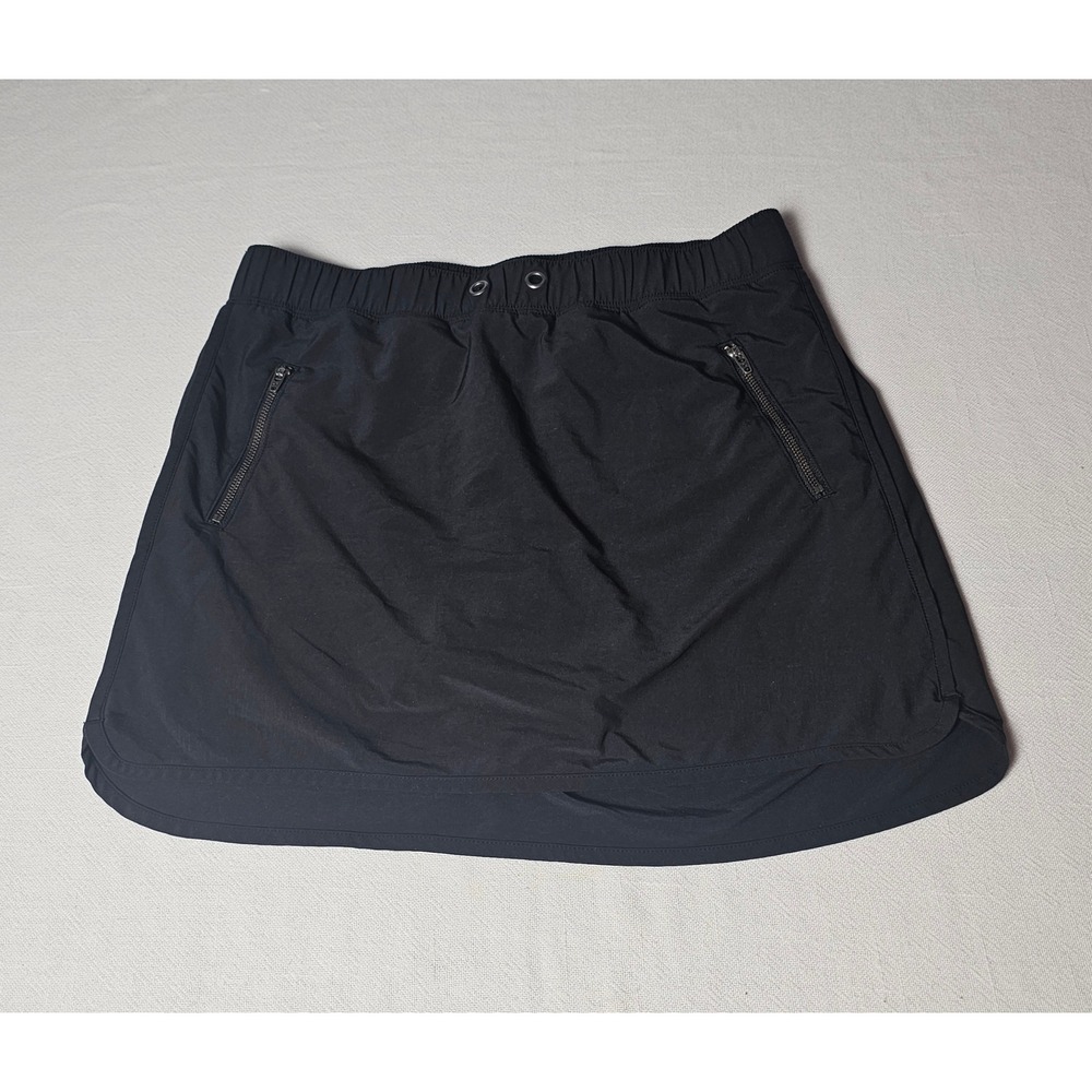 Athleta Trekkie Skort Black Athletic Hiking Skirt Women Small Zipper Pockets